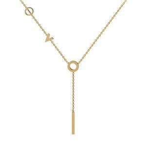 Gold Plated Letters Necklace Stainless Steel Trendy Chic Modern Cute